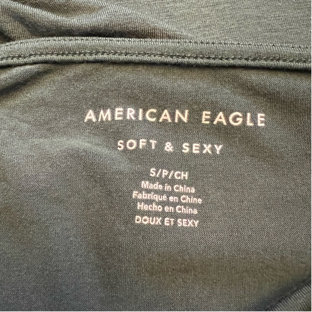 American Eagle soft and sexy spaghetti straps crop top olive green size … - Picture 6 of 7